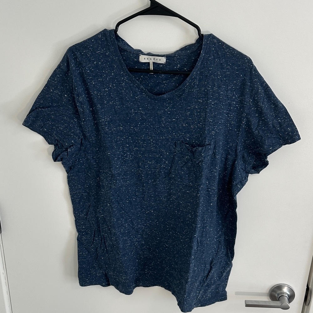 Sandro Blue and White T-Shirt